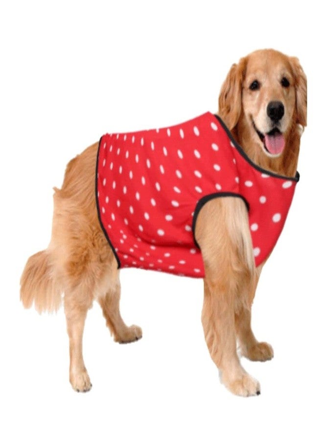 Sage Square Crazy Printed Dog T-Shirt, Trending Dog T-Shirt, Ultra Soft & Light Weight, Comfortable & Breathable Dog Apparel, Trendy Outfit (XSmall - 12 inch) (Polka Red) - Image 1
